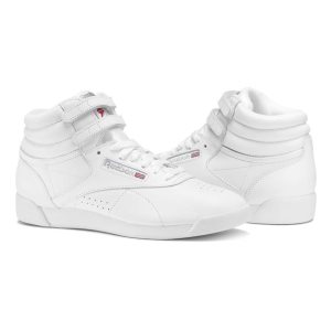 Reebok Freestyle Hi Turnschuhe Damen - Weiß/Silber - DE 063-NQZ